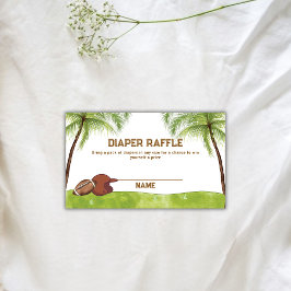 Summer Plam Football Diaper Raffle Baby Shower  Tilläggskort