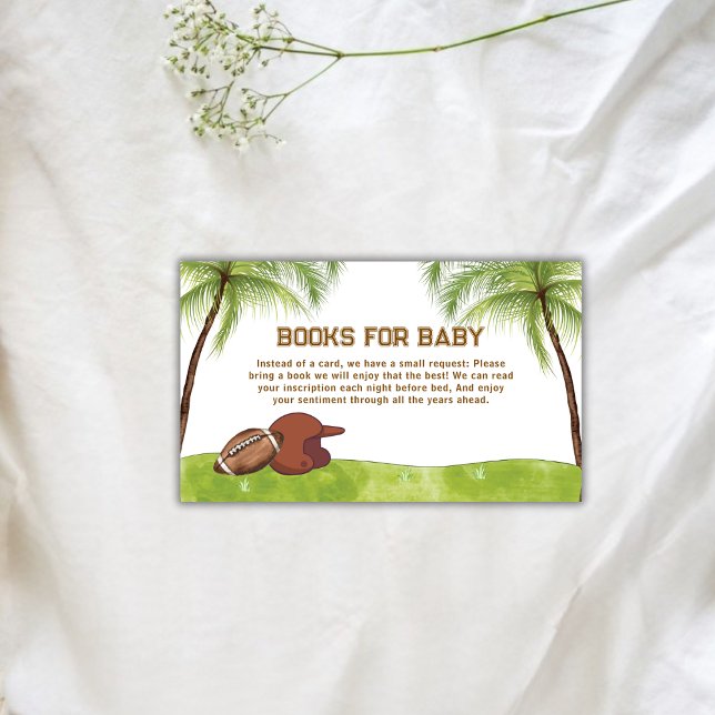 Summer Plam Tree Football Sport Books Baby Shower  Tilläggskort (Summer Plam Tree Football Sport Books Baby Shower Enclosure Card)