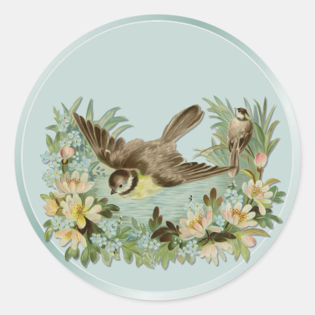 Summer Pond Runt Klistermärke (Framsida)