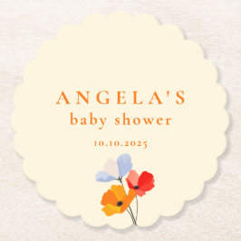 Summer Poppy Baby Shower Underlägg Papper