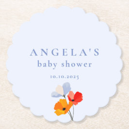 Summer Poppy Baby Shower Underlägg Papper