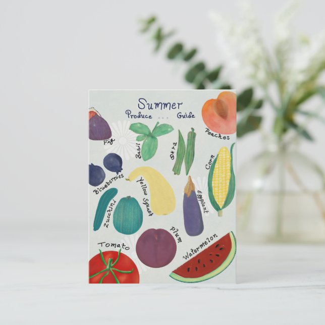 Summer Produce Guide Vykort (Stående Fram)