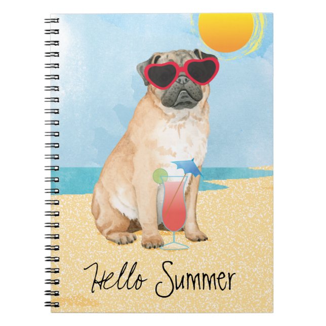 Summer Pug Anteckningsbok (Framsidan)