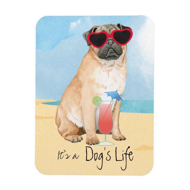 Summer Pug Magnet (Vertikal)