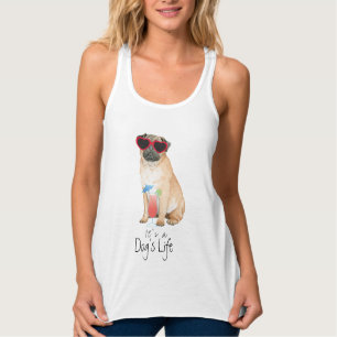 Summer Pug Tanktop Linne Med Racerback