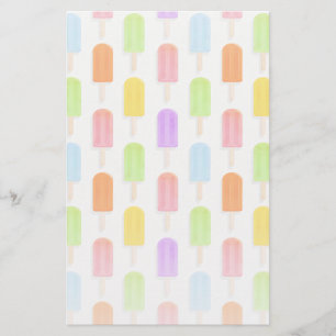 Summer Rainbow Popsicles Mönster Brevpapper