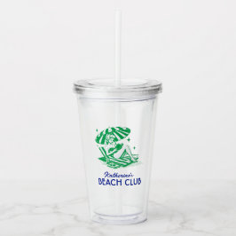 Summer Reading Green Red Beach Club Party Take Away Mugg