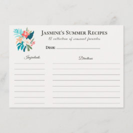 Summer Recipe Card – Tropical Floral Meddelande