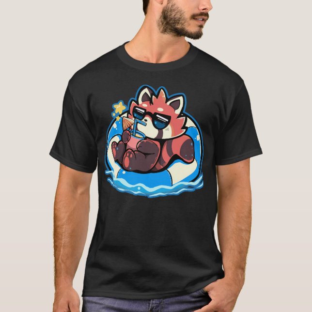 Summer Red Panda T Shirt (Framsida)