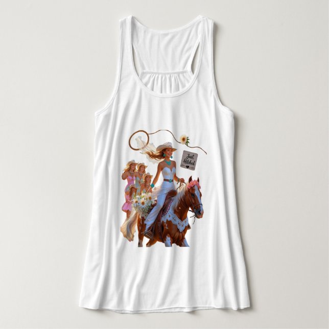 Summer Ride to Forever – Cowgirl Wedding Bliss Linne Med Racerback (Design framsida)