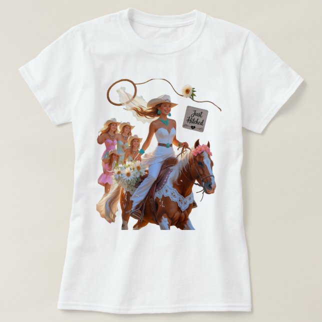 Summer Ride to Forever – Cowgirl Wedding Bliss T Shirt (Design framsida)