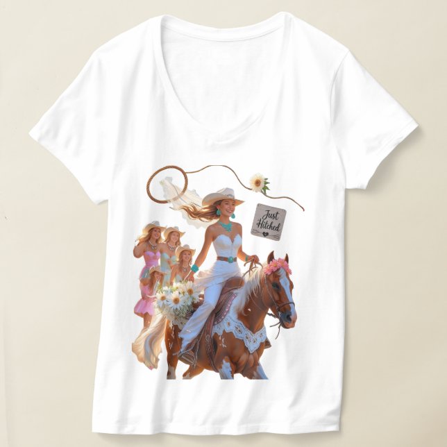 Summer Ride to Forever – Cowgirl Wedding Bliss T Shirt (Laydown)