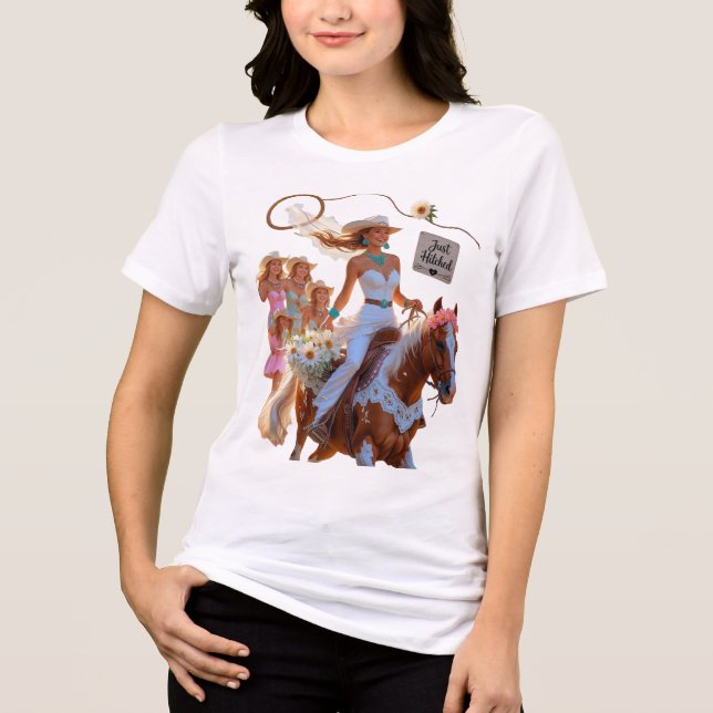 Summer Ride to Forever – Cowgirl Wedding Bliss T Shirt (Framsida)