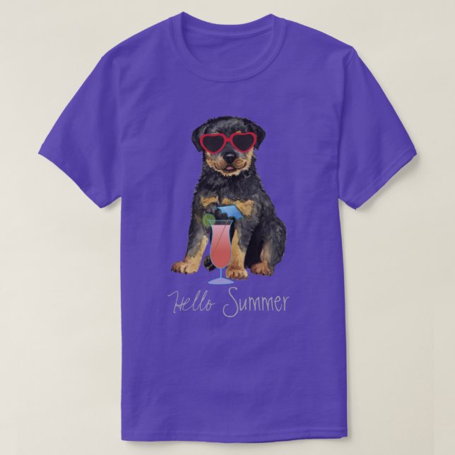 Summer Rottweiler T-Shirt (Design framsida)