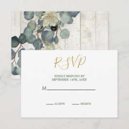Summer Rustic Wood Elegant Guld Bröllop OSA Kort