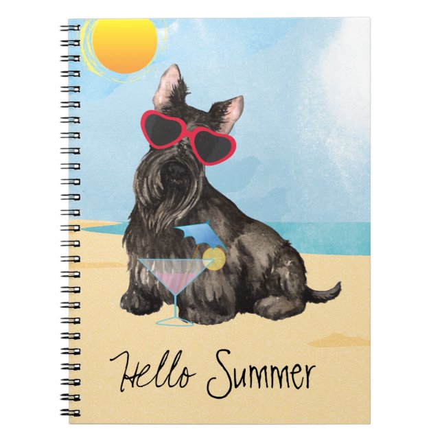 Summer Scottish Terrier Anteckningsbok (Framsidan)