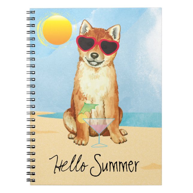 Summer Shiba Inu Anteckningsbok (Framsidan)