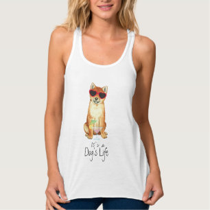 Summer Shiba Inu Linne Med Racerback