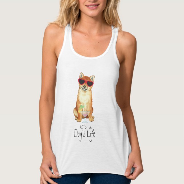 Summer Shiba Inu Linne Med Racerback (Framsida)