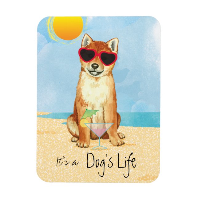 Summer Shiba Inu Magnet (Vertikal)