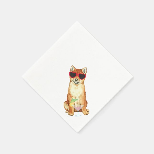 Summer Shiba Inu Pappersservett (Hörn)