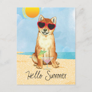 Summer Shiba Inu Vykort