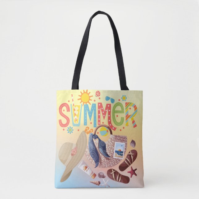 Summer Shoulder Tote Bag Tygkasse (Framsida)