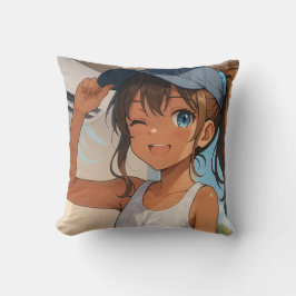 Summer Smile Girl＆ Young Woman Kudde