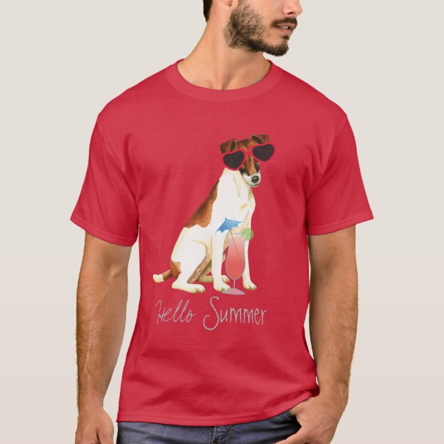Summer Smooth Fox Terrier T Shirt (Framsida)