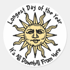 Summer Solstice Dikt Runt Klistermärke