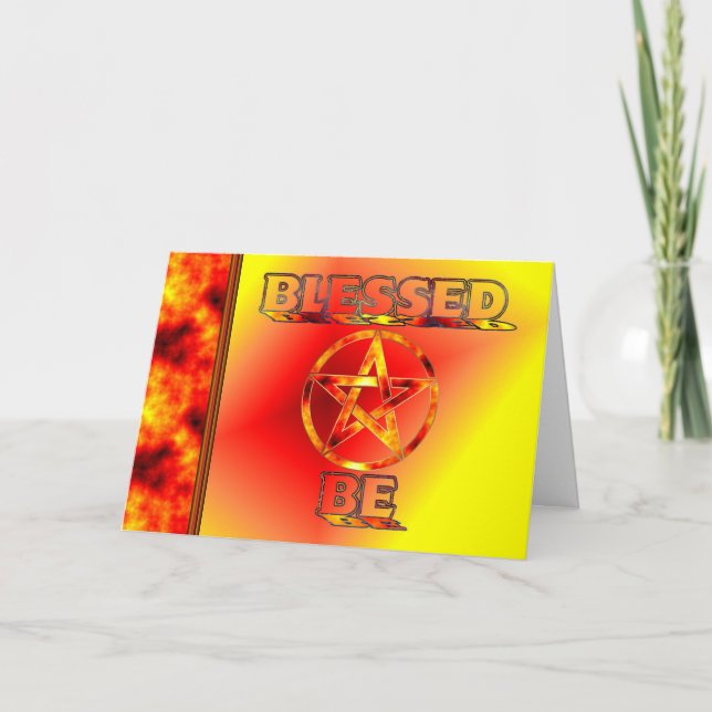 Summer Solstice Pagan Pentagram Kort (Framsida)