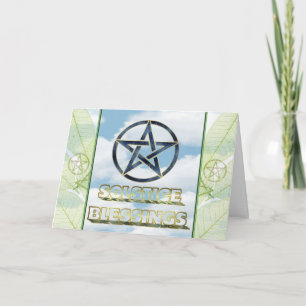 Summer Solstice Pagan Pentagram Kort