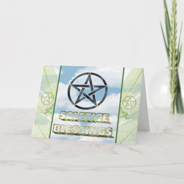 Summer Solstice Pagan Pentagram Kort (Framsida)
