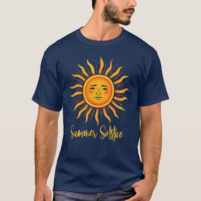 Summer Solstice Sol Typography T Shirt (Framsida)