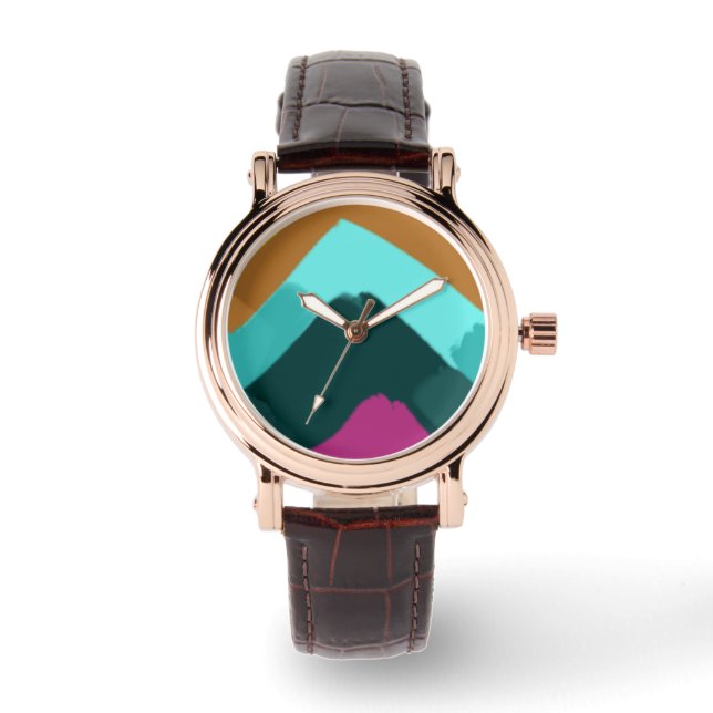 Summer Splash Wave Abstract Art  Armbandsur (Framsida)