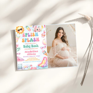 Summer Splish Splash Baby Shower Party Photo Inbjudningar
