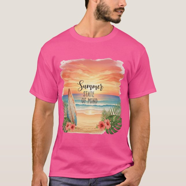 Summer State of Mind Sunset T Shirt (Framsida)