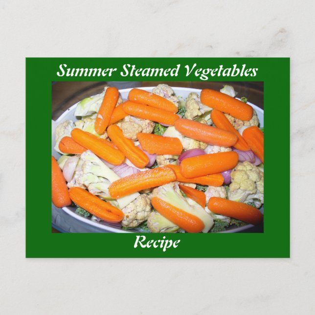 Summer Steamed Vegetables Recipe Vykort (Framsida)