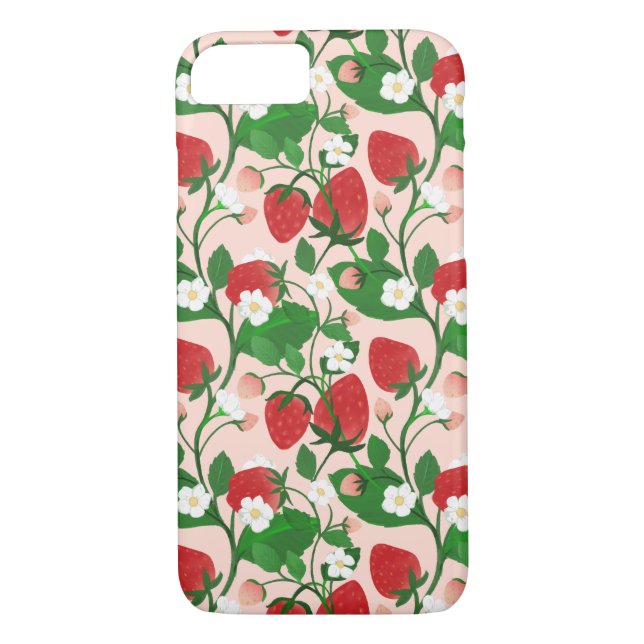 Summer Strawberry in Pink Case-Mate iPhone Skal (Baksida)