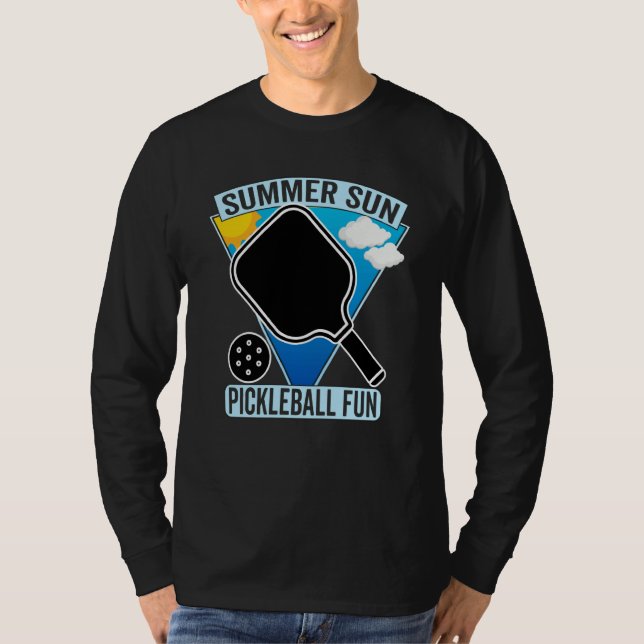 Summer Sun Pickleball Fun Summers Playing Pickebal T Shirt (Framsida)