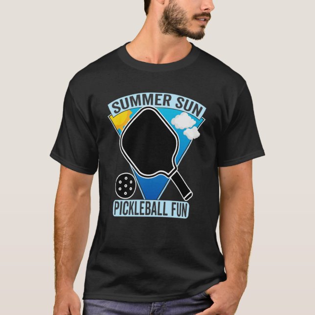Summer Sun Pickleball Fun Summers Playing Pickebal T Shirt (Framsida)