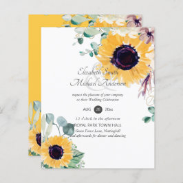 Summer Sunblommor Eucalyptus Greenery Bröllop