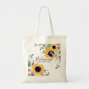 Summer Sunblommor Eucalyptus Greenery Bröllop Tygkasse