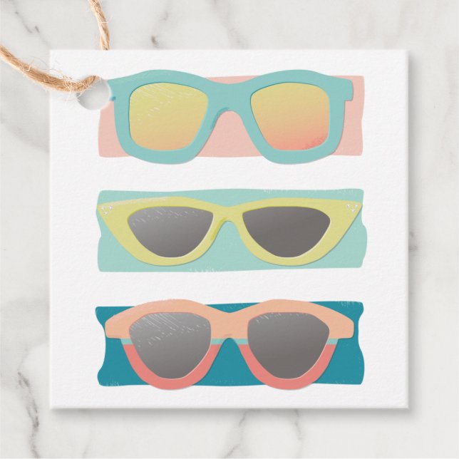 Summer Sunglasses Trio Coral Gåvor Etiketter (Framsida)