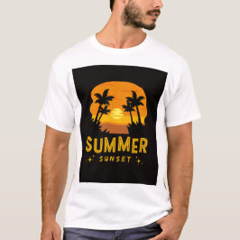 Summer Sunset Aesthetic | Vibrant Tropical Beach T Shirt