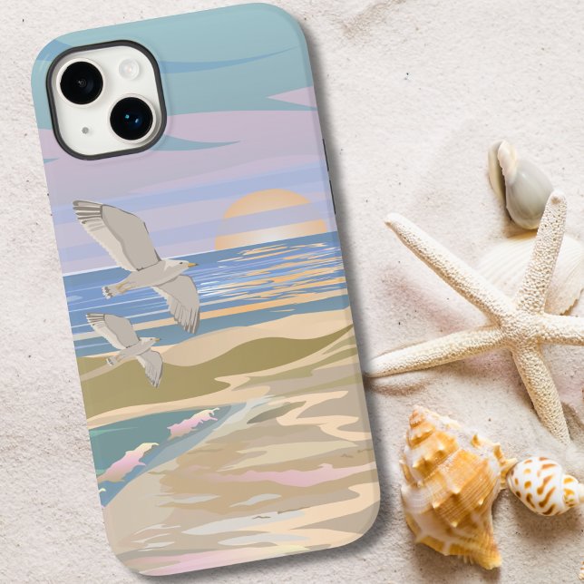 Summer Sunset Beach (Pastel Summer Sunset Beach Case-Mate iPhone 14 Plus Case)