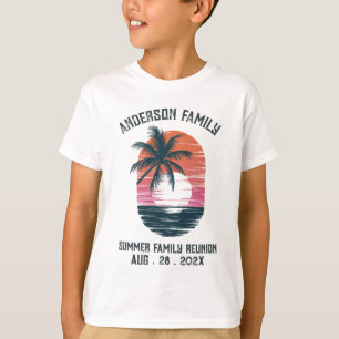 Summer Sunset Beach Handflatan Träd Family Reunio T Shirt