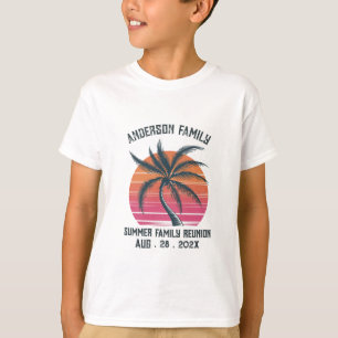 Summer Sunset Beach Handflatan Träd Family Reunio T Shirt