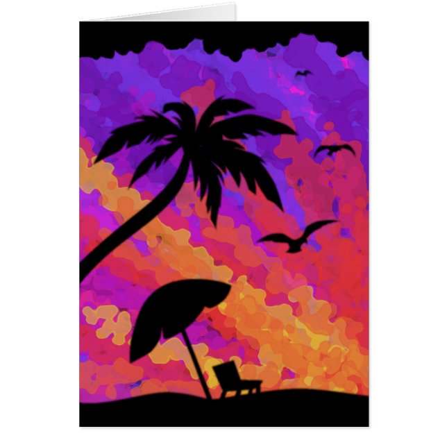 Summer Sunset Hälsningskort (Framsidan)