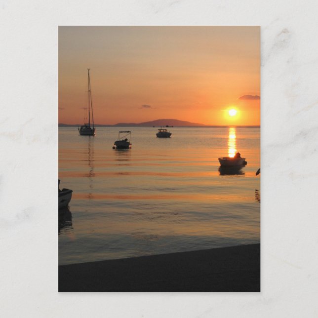 Summer Sunset in Novalja in Croatia Vykort (Framsida)